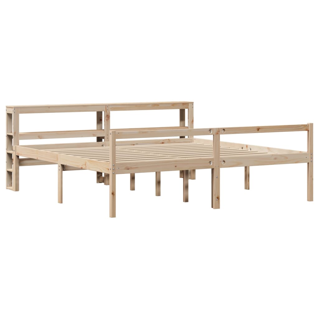 Seniorenbed met hoofdbord massief grenenhout 200x200 cm
