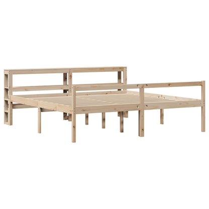 Seniorenbed met hoofdbord massief grenenhout 200x200 cm
