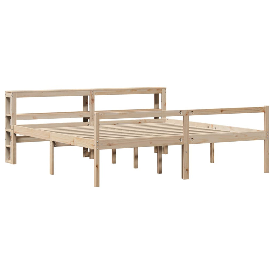 Seniorenbed met hoofdbord massief grenenhout 200x200 cm