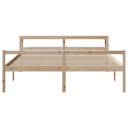 Seniorenbed met hoofdbord massief grenenhout 200x200 cm