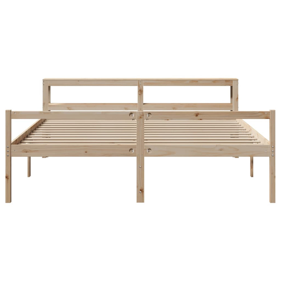 Seniorenbed met hoofdbord massief grenenhout 200x200 cm