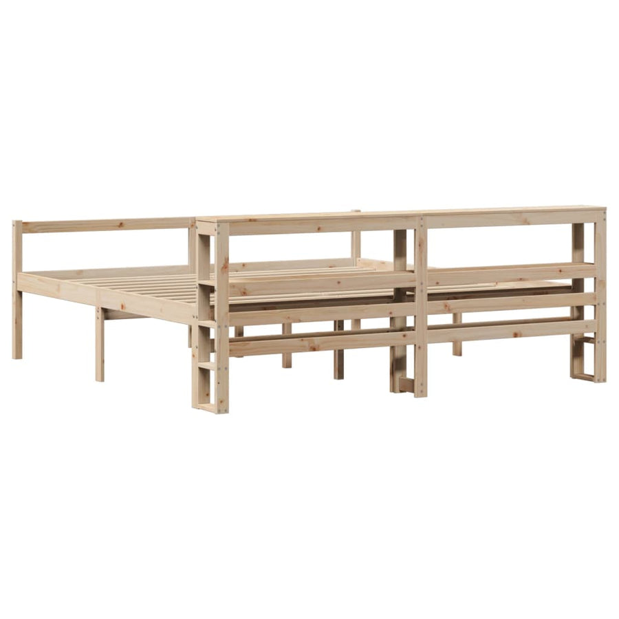 Seniorenbed met hoofdbord massief grenenhout 200x200 cm