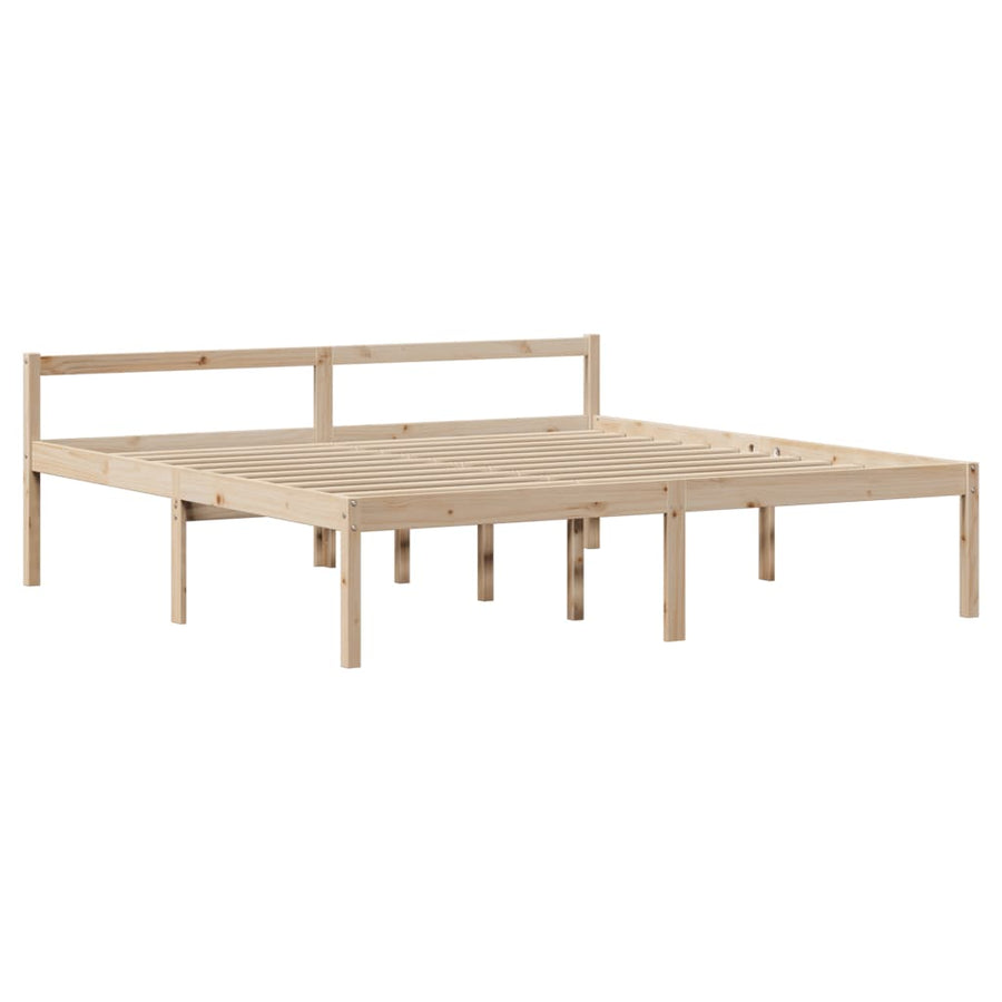 Seniorenbed met hoofdbord massief grenenhout 200x200 cm