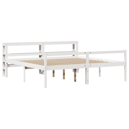 Seniorenbed Met Hoofdbord Massief Grenenhout 200 x 200 cm Wit