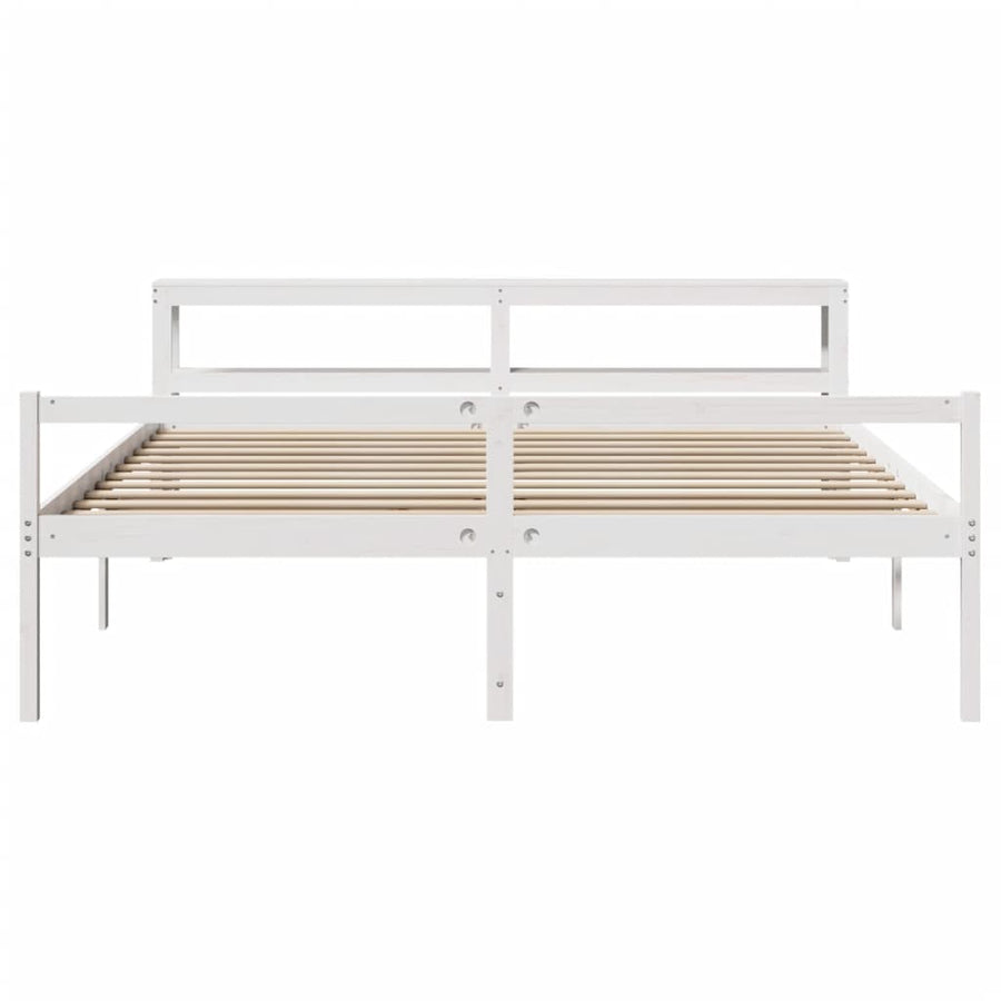 Seniorenbed Met Hoofdbord Massief Grenenhout 200 x 200 cm Wit