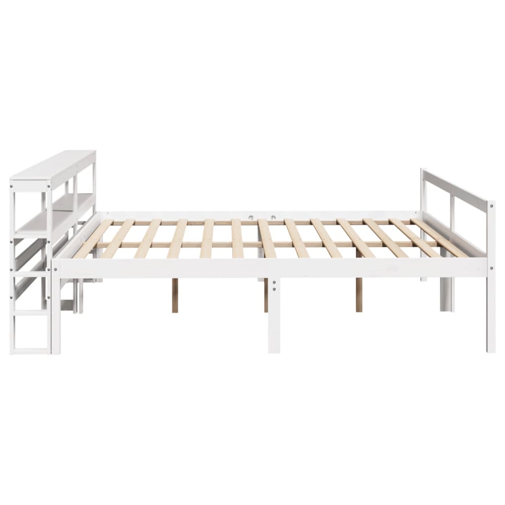 Seniorenbed Met Hoofdbord Massief Grenenhout 200 x 200 cm Wit