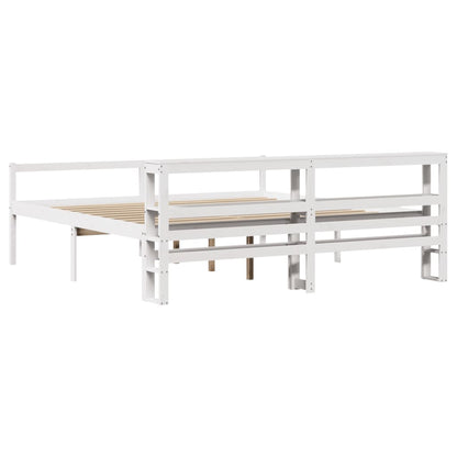 Seniorenbed Met Hoofdbord Massief Grenenhout 200 x 200 cm Wit