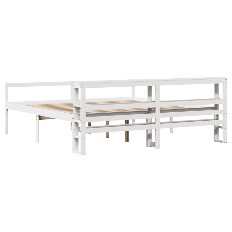 Seniorenbed Met Hoofdbord Massief Grenenhout 200 x 200 cm Wit