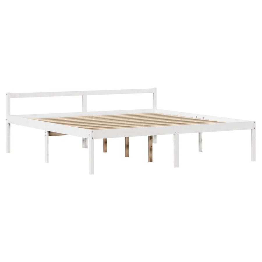 Seniorenbed Met Hoofdbord Massief Grenenhout 200 x 200 cm Wit