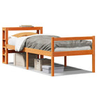 Bedframe massief grenenhout wasbruin 75x190 cm