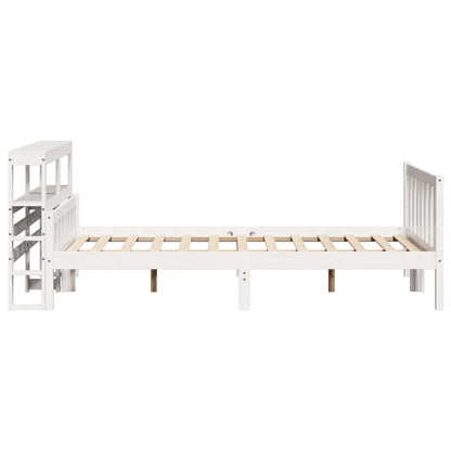 Bedframe zonder matras massief grenenhout wit 150x200 cm