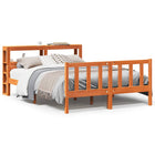 Bedframe massief grenenhout wasbruin 150x200 cm