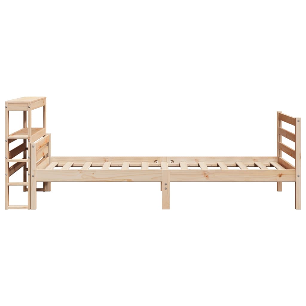 Bedframe met hoofdbord massief grenenhout 90x200 cm