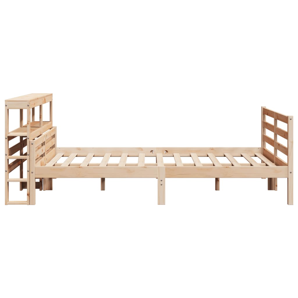 Bedframe met hoofdbord massief grenenhout 150x200 cm