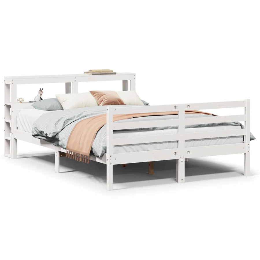 Bedframe met hoofdbord massief grenenhout 160x200 cm