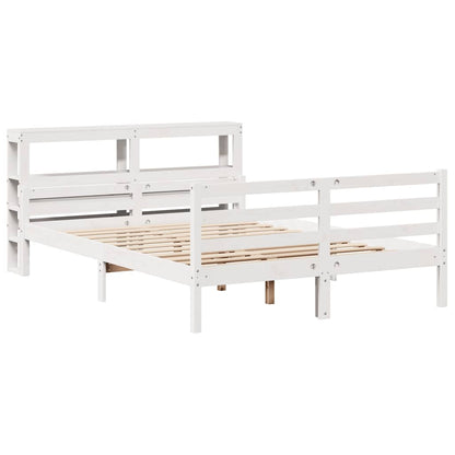 Bedframe met hoofdbord massief grenenhout 160x200 cm
