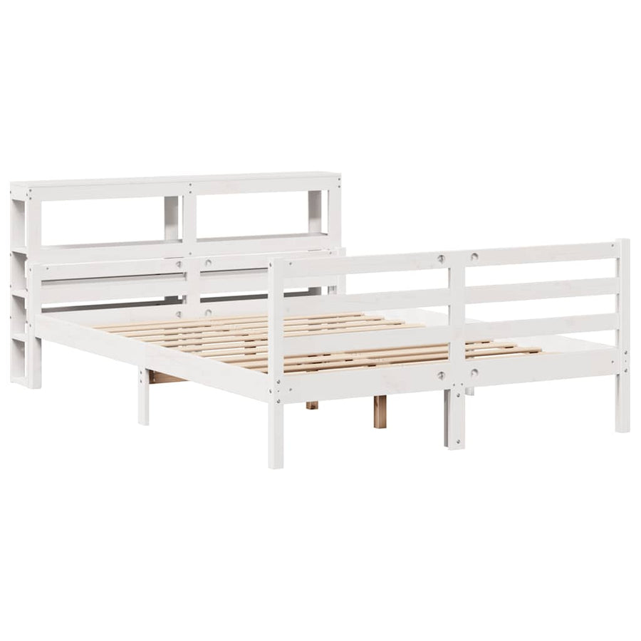 Bedframe met hoofdbord massief grenenhout 160x200 cm