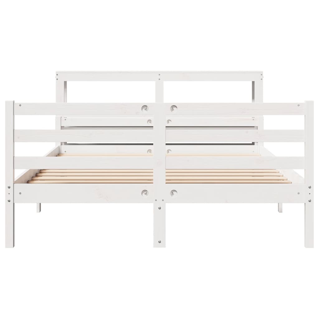 Bedframe met hoofdbord massief grenenhout 160x200 cm