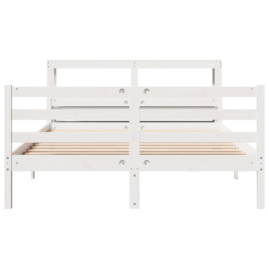 Bedframe met hoofdbord massief grenenhout 160x200 cm