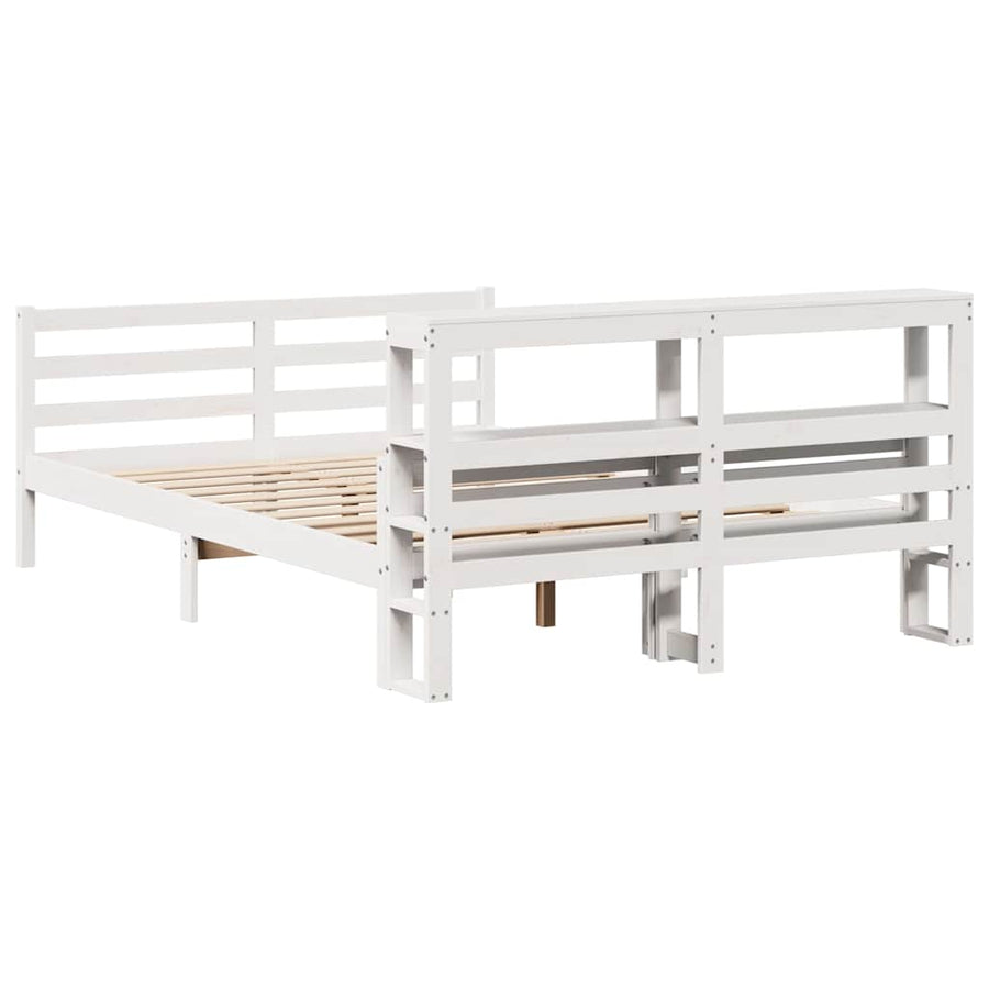 Bedframe met hoofdbord massief grenenhout 160x200 cm