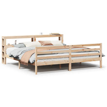 Bedframe Met Hoofdbord Massief Grenenhout 200 x 200 cm Naturel