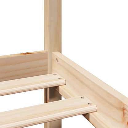 Bedframe met hoofdbord massief grenenhout 75x190 cm