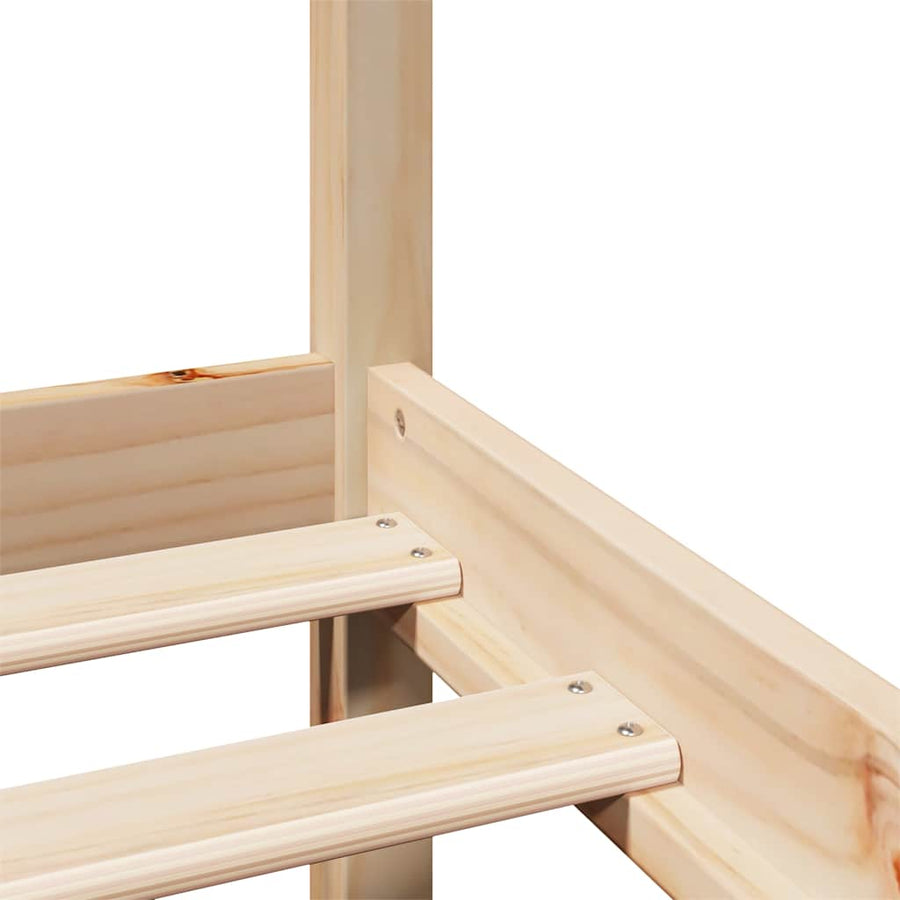 Bedframe met hoofdbord massief grenenhout 75x190 cm