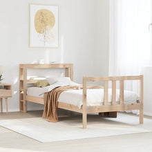 Bedframe met hoofdbord massief grenenhout 90x190 cm