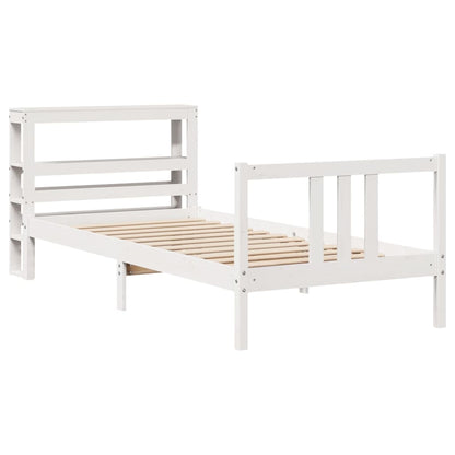 Bedframe Met Hoofdeinde Zonder Matras 90 x 200 cm Wit