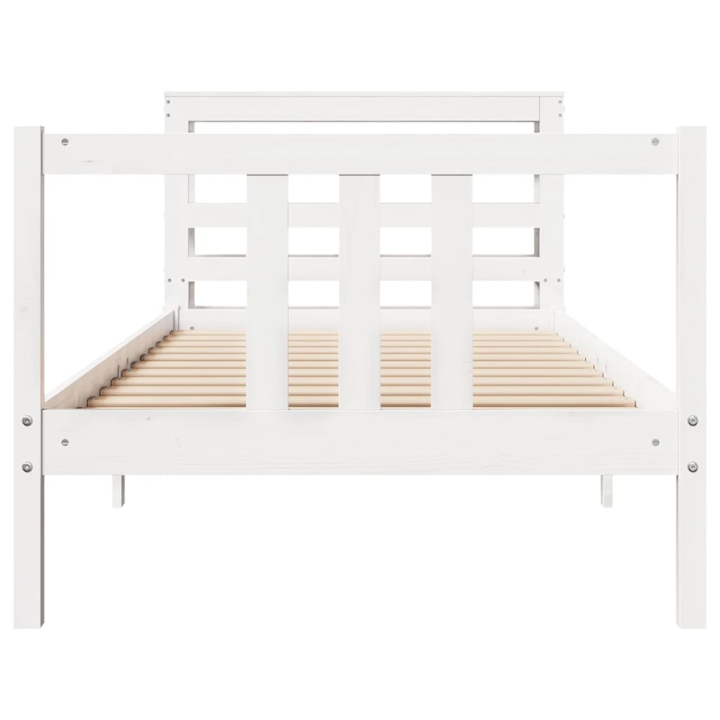 Bedframe Met Hoofdeinde Zonder Matras 90 x 200 cm Wit