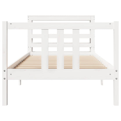 Bedframe Met Hoofdeinde Zonder Matras 90 x 200 cm Wit