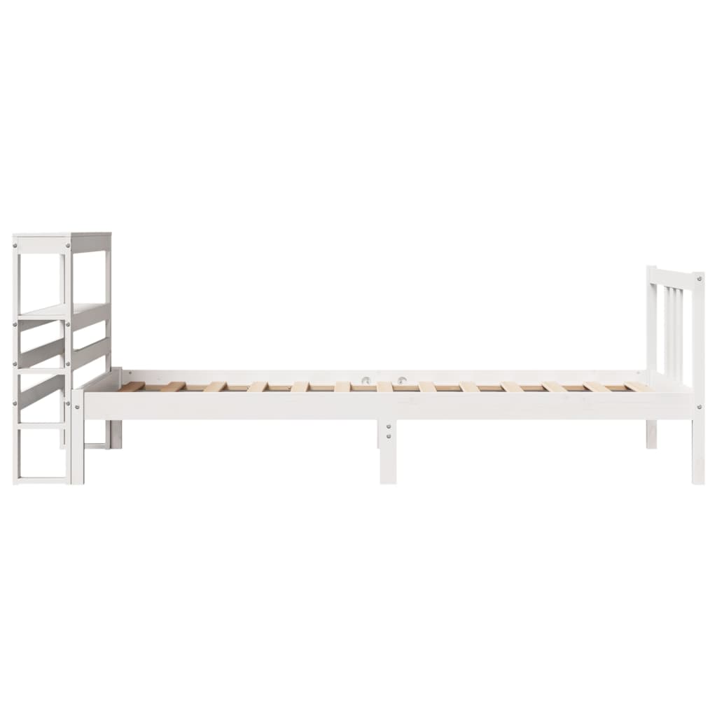 Bedframe Met Hoofdeinde Zonder Matras 90 x 200 cm Wit