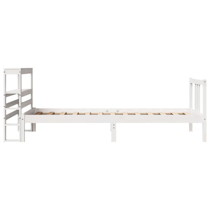 Bedframe Met Hoofdeinde Zonder Matras 90 x 200 cm Wit