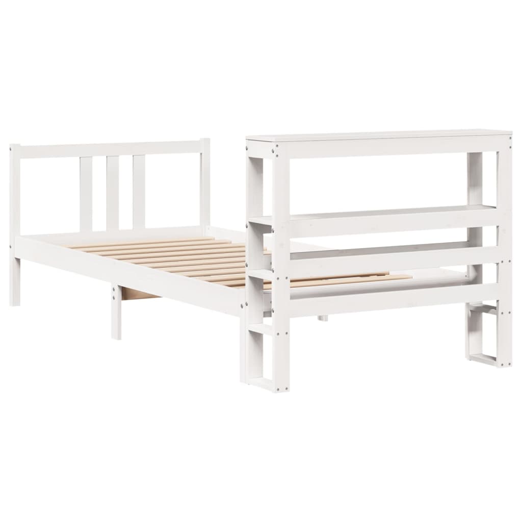 Bedframe Met Hoofdeinde Zonder Matras 90 x 200 cm Wit