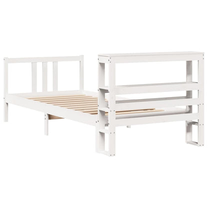 Bedframe Met Hoofdeinde Zonder Matras 90 x 200 cm Wit