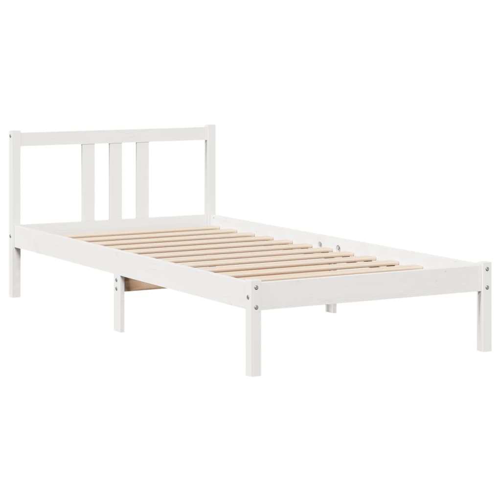 Bedframe Met Hoofdeinde Zonder Matras 90 x 200 cm Wit