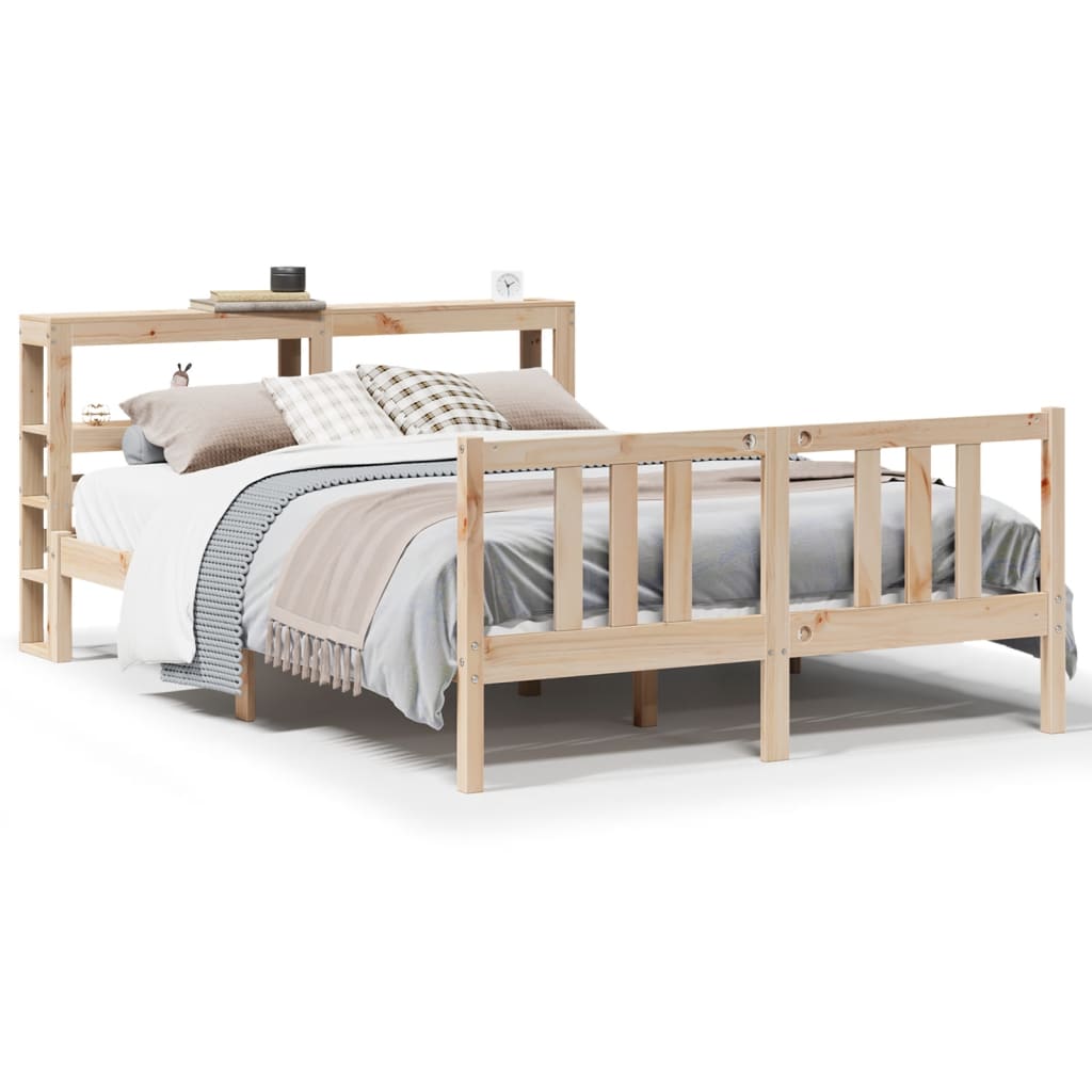 Bedframe met hoofdbord massief grenenhout 120x200 cm