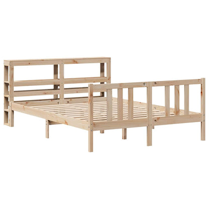 Bedframe met hoofdbord massief grenenhout 120x200 cm