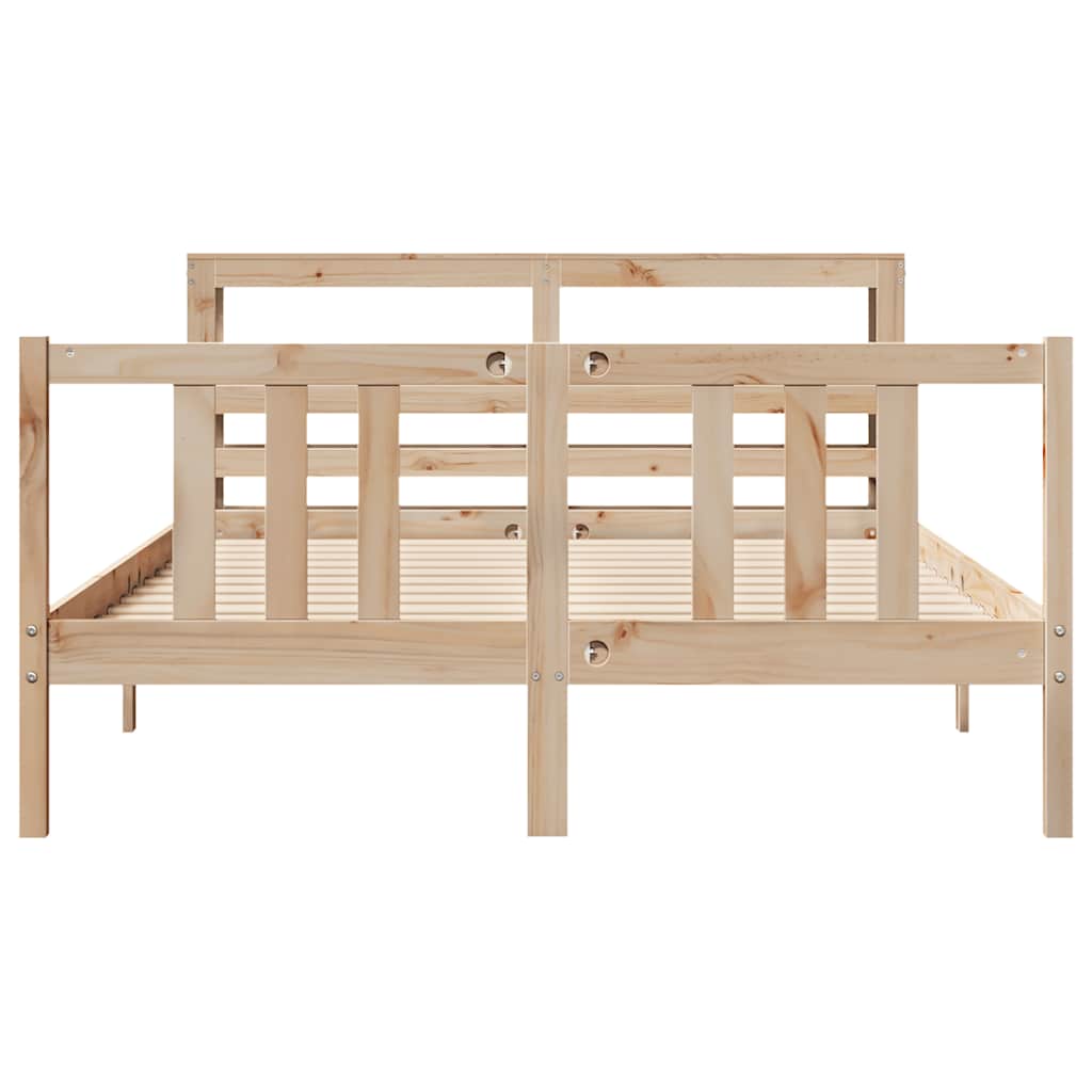 Bedframe met hoofdbord massief grenenhout 120x200 cm