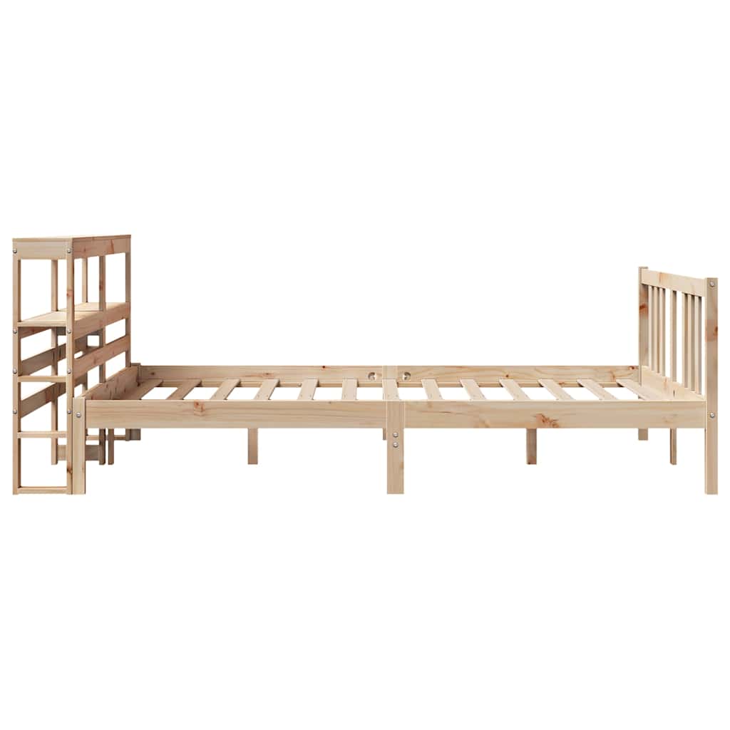 Bedframe met hoofdbord massief grenenhout 120x200 cm