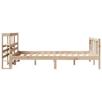 Bedframe met hoofdbord massief grenenhout 120x200 cm