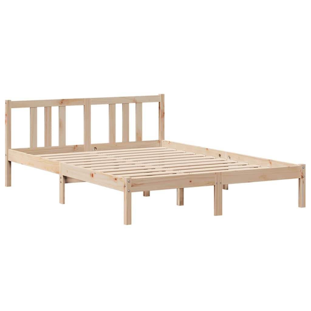 Bedframe met hoofdbord massief grenenhout 120x200 cm
