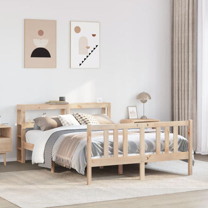 Bedframe met hoofdbord massief grenenhout 120x200 cm