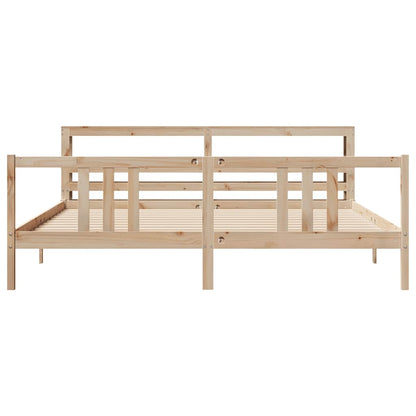 Bedframe met hoofdbord massief grenenhout 200x200 cm