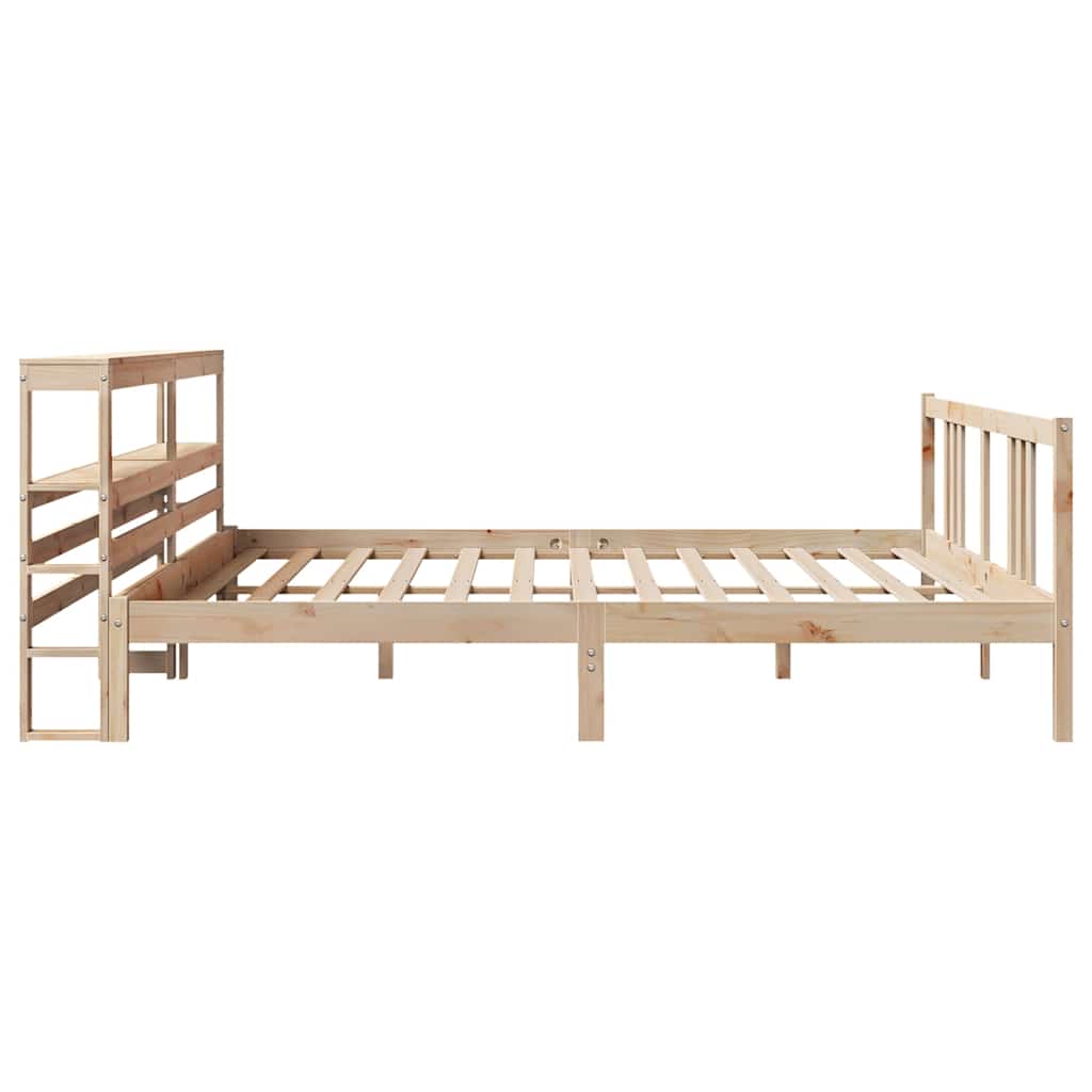 Bedframe met hoofdbord massief grenenhout 200x200 cm