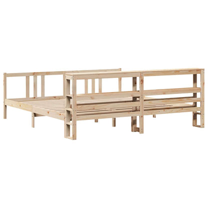 Bedframe met hoofdbord massief grenenhout 200x200 cm