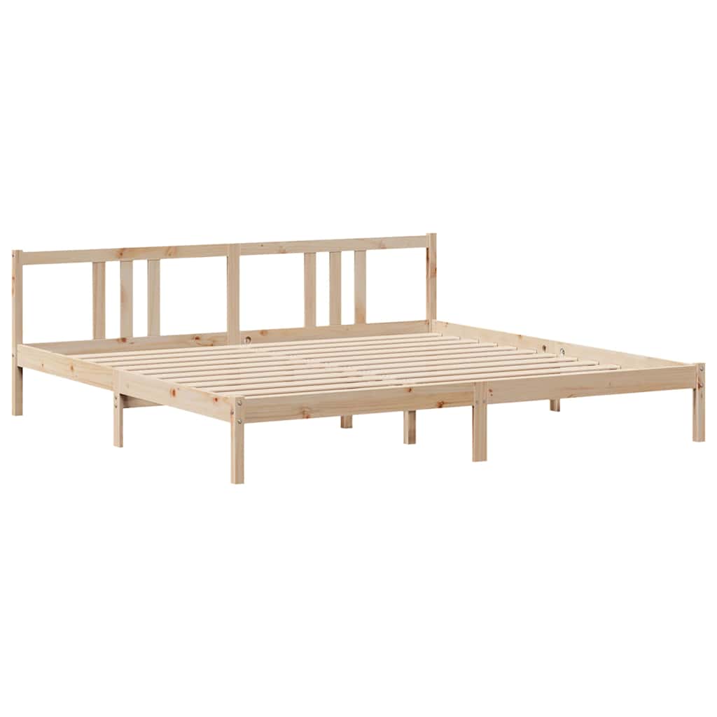 Bedframe met hoofdbord massief grenenhout 200x200 cm