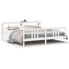 Bed frame with headboard without mattress 200x200 cm white