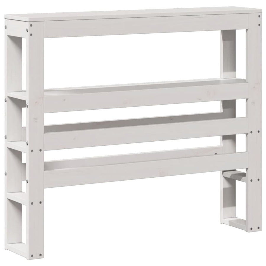 Bedframe met hoofdbord massief grenenhout wit 75x190 cm