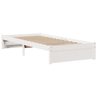Bedframe Met Hoofdeinde Zonder Matras 90 x 190 cm Wit